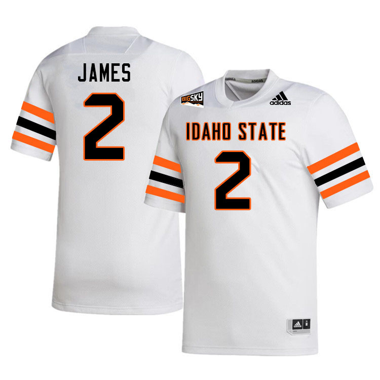 Men #2 Chedon James Idaho State Bengals 2023 College Football Jerseys Stitched-White